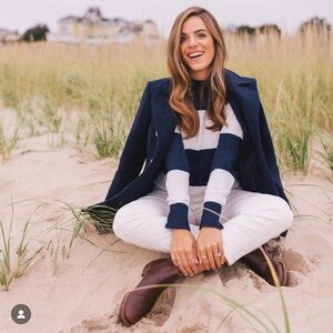 ❤️ J crew 1988 rollneck sweater in wide stripes